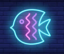 FireFly Home Décor Neon LED Signage Wall Light 15" x 14" - Tropical Fish - Brand New
