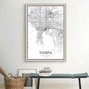 USA FL Tampa Black＆White Minimalist Art 20×28 City Map Painting Poster - Brand New