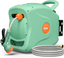 FIILPOW 1/2" 100 FT Garden Hose Heavy-Duty Wall Mounted Retractable HR8C - Green - Like New