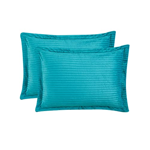 NESTL PREMIUM FLANNEL DUVET COVER SET 3 PC REVERSIBLE QUEEN - TEAL - Like New