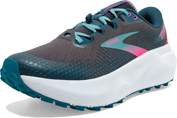 BROOKS WOMEN’S CALDERA 6 TRAIL RUNNING SHOE SIZE 7 Pearl/Blue Coral/Pink - Like New