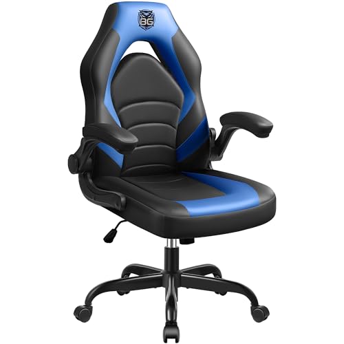 BESTGLORY GAMING CHAIR LEATHER HIGH-BACK OFFICE DESK GAMER COMPUTER CHAIR - BLUE - Like New