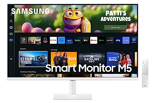 SAMSUNG 27" M50C Series FHD Smart Monitor w/Streaming-TV, LS27CM501ENXZA White - Like New