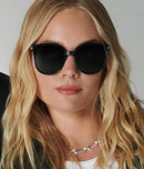 77730 QUAY WOMENS SUNGLASSES (RENT FREE) - FRAME: BLACK, LENSES: POLARIZED SMOKE - Like New