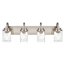 MELUCEE 31" Vanity Lighting Fixtures Brushed Nickel Hammered Glass Shade - Like New