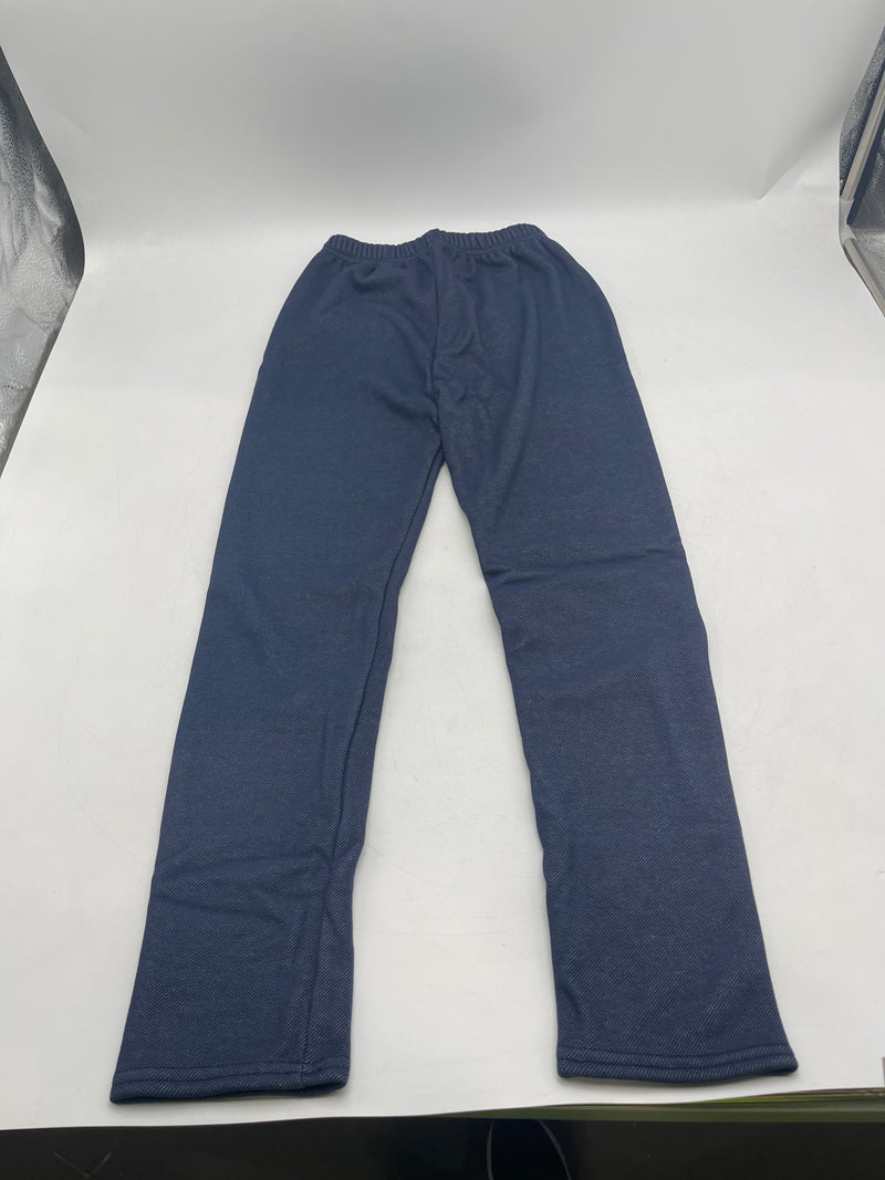 HIAHIF GIRLS COTTON FLEECE LINED LEGGINGS TIGHTS SOFT 9-10 YEARS - NAVY/BLUE - Like New