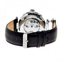 Heritor Automatic Ganzi Semi-Skeleton Mens Leather - Black Dial Silver Case - Like New