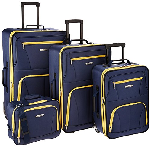 Rockland Journey Luggage Set Upright Expandable 4 Piece Navy F32 - NAVY - Like New