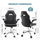 MCQ ERGONOMIC CHAIR PADDED FLIP-UP ARMRESTS LUMBAR SUPPORT 65953 - GREY/BLACK - Like New