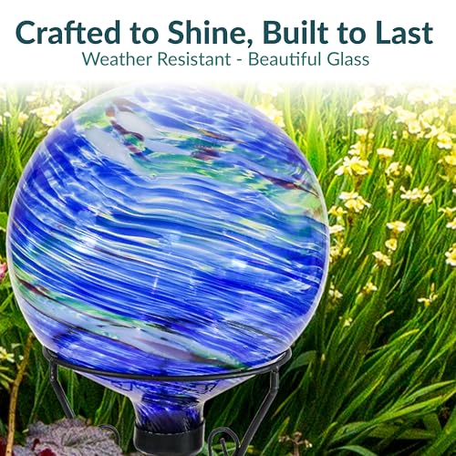 Sunnydaze 10-Inch Gazing Ball for Garden - Glass Gazing Globe for Outside - Like New