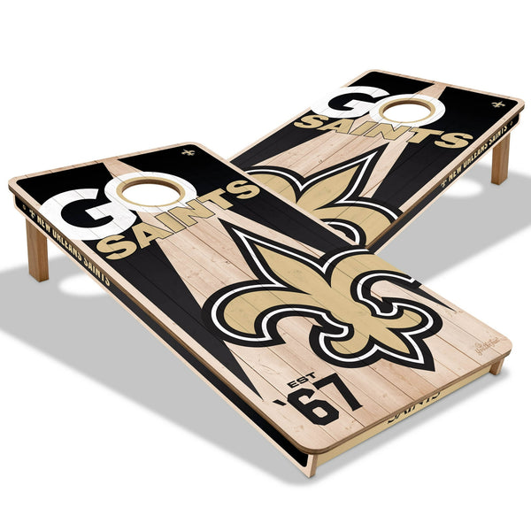 YOUTHEFAN NFL NEW ORLEANS SAINTS 2' X 4' CORNHOLE GAME NO BAGS - WOOD - Like New