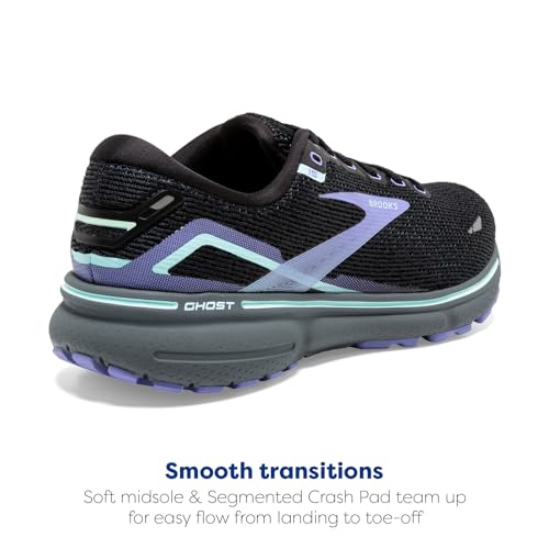 Brooks Women's Ghost 15 Neutral Running Shoe Black/Jacaranda/Salt Size 9 - Like New
