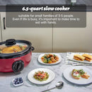 EAMOMENT NON STICK POT ALUMINUM 6.5QT SLOW COOKER MAKES YOUR FOOD - RED - Like New