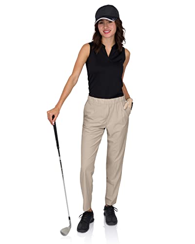 Three Sixty Six Women’s Golf Pants w/Elastic Waistband - Size 6, Desert Khaki - Like New