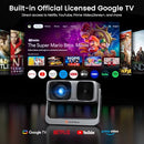 HAPPRUN 2000 ANSI OUTDOOR PROJECTOR GOOGLE TV 4K DECODING HAPPRUN-K7 - GRAY - Like New
