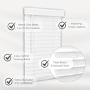 Lotus Windoware Cordless 2 Inch Faux Wood Blind 35" x 64" Bright White - Brand New