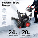 AMERISUN 24-INCH SNOW BLOWER WITH 212CC 4-CYCLE OHV RECOIL START - RED - Like New