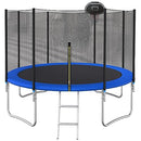 LIVAVEGE TRAMPOLINES 10FT TRAMPOLINE WITH SAFETY ENCLOSURE NET, LADDER - BLUE - Like New