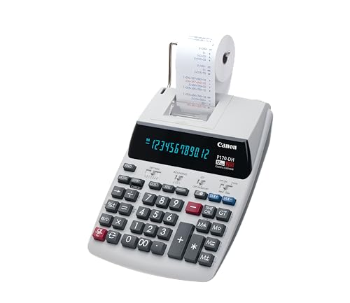 Canon P170-DH-3 Desktop Calculator With Currency Conversion Black/White/Silver - Brand New