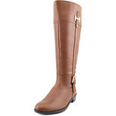 KAREN SCOTT WOMENS DELIEE2 LEATHER ALMOND TOE KNEE HIGH, SIZE WOMEN 6.5, COGNAC - Like New