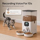 VOLUAS Double Automatic Cat Feeder, 6L VL001 - WHITE TRANSPARENT - Like New