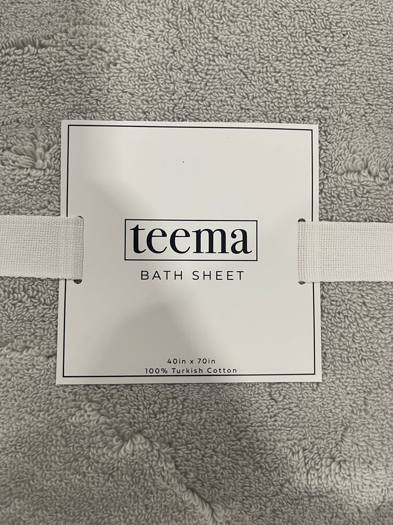 TEEMA 100% TURKISH COTTON BATH SHEET - 70X40 - STONE - Like New