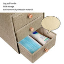 Pure Linen Folding Storage Box - Sturdy Frame, Easy Pull Fabric Bins - Organizer - Brand New