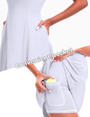 FKEEP Women's Golf Dress Tennis Dresses Workout Athletic Dress Shorts S White - Brand New