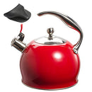 SOTYA TEA KETTLE BEST 3 QUART INDUCTION MODERN STAINLESS, WHISTLING - RED - Like New