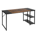 FurnitureR 55in Rustic Student Laptop Writing Storage Shelves - Brown/Black - Brand New