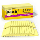 POST-IT SUPER STICKY NOTES, 24 STICKY NOTE PADS, 3 X 3 IN, CANARY YELLOW - Brand New