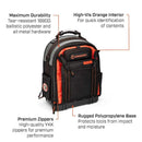 CRESCENT 14 IN. TRADESMAN TOOL BACKPACK - BLACK/ORANGE - Brand New