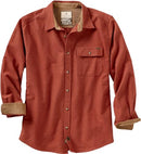 LEGENDARY WHITETAILS BUCK CAMP FLANNEL LONG SLEEVE BUTTON DOWN -HEATHER-LARGE - Brand New