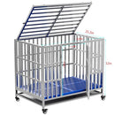 FOQUALY COLLAPSIBLE STAINLESS STEEL DOG CRATE - 37" - STAINLESS STEEL - Like New