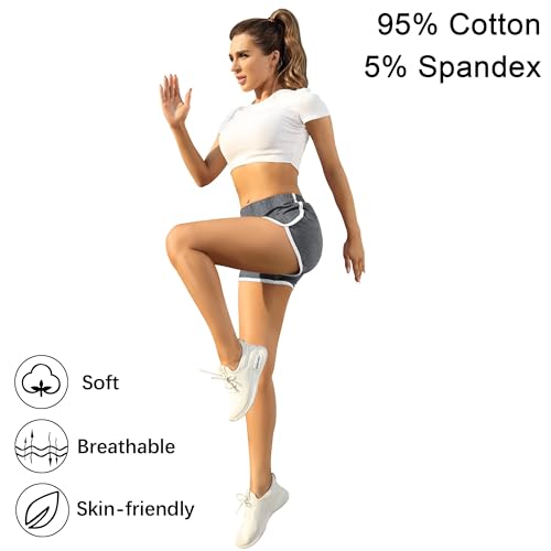 URATOT Women's Cotton Shorts UA2799-2PC, 2 pack, Size L Black/Dark Gray - Like New