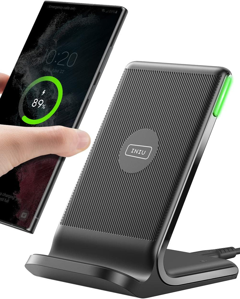 INIU Wireless Charger, 15W Fast Qi Wireless Charging Station WI-211 - Black Like New