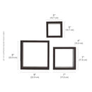 Melannco Floating Wall Square Cube Shelves - Set of 3, 5003626/6925 - Espresso - Like New