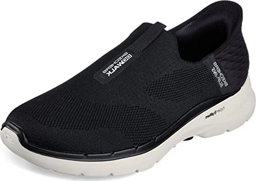 SKECHERS MEN'S GOWALK 6 SLIP INS CASUAL SNEAKER - SIZE: MEN 11.5 - BLACK/WHITE - Brand New