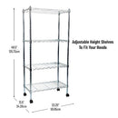 MIND READER STORAGE SHELVES GARAGE WHEELS MET4TWHEEL-SILVER - SILVER - Like New