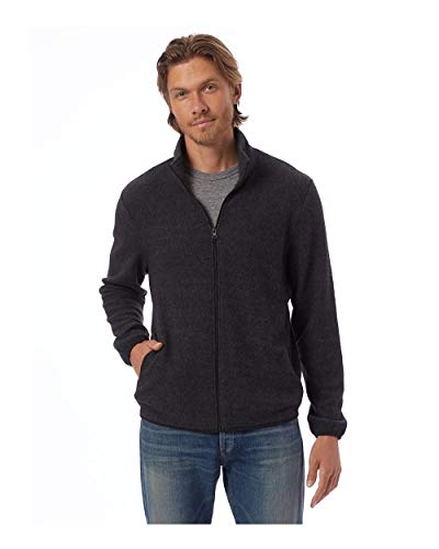 3262RT ALTERNATIVE APPAREL MENS Eco Teddy Full-Zip Jacket XS ECO CANVAS BLACK - Like New