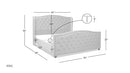 JENNIFER TAYLOR HOME MARCELLA UPHOLSTERED BED SET, KING, 52130-4-879-2 - WHITE - Like New