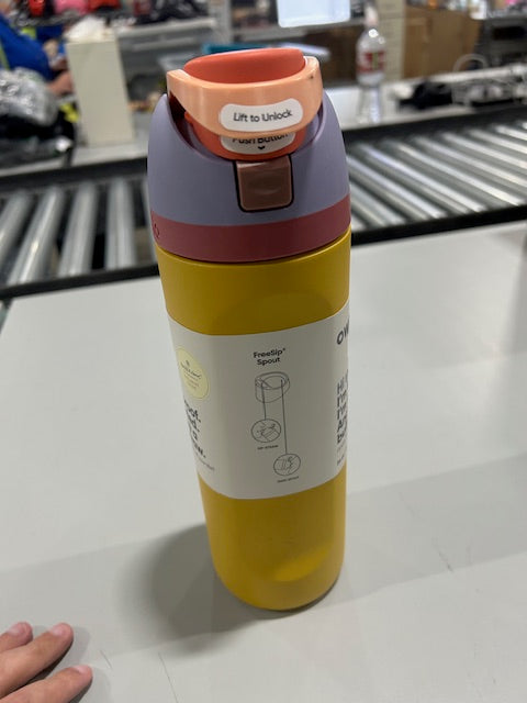 OWALA YELLOW 24OZ FREE SIP STAINLESS STEEL WATER BOTTLE - YELLOW/FIRST PLACE - Like New