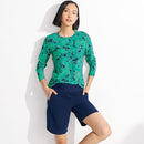 516266 Lands' End Women's 9" Board Shorts with Panty,  Size 6, Deep Sea Navy - Like New