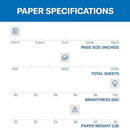 HAMMERMILL PRINTER PAPER, PREMIUM COLOR 28 LB PAPER, 8.5 X 11-5 REAM, 100 BRIGHT - Brand New