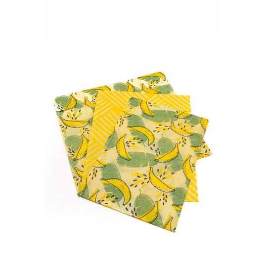 WAXWRAP BEESWAX ORGANIC COTTON FOOD BAGS 3 BAGS S 21X31CM M 25X31CM L 32X31CM - Like New