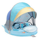 MAMBOBABYFLOAT MAMBOBABY BABY POOL FLOAT WITH 3D CANOPY- BLUE/YELLOW - Like New