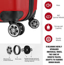 JOYWAY Luggage 8-Piece Travel Sets Hardside Suitcase Spinner Wheels 24" - Red - Like New