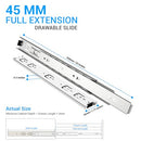 HOMANDS Full Extension Drawer Slides 22" Side Mount Rails 10P - 100 Lb - Brand New