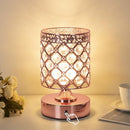 TOBUSA Crystal Cordless Rechargeable 6000mAh Table Lamp Bedside - Rose Gold - Like New