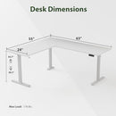 AGILESTIC L SHAPED DESK ADJUSTABLE HEIGHT ELECTRIC CORNER STANDING DESK - WHITE - Like New